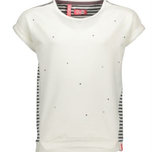 Like Flo meisjes t-shirt star off-white-stripe 104/152