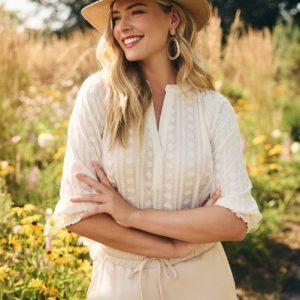 C&S dames blouse Dreux offwhite