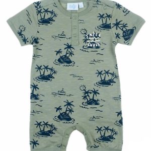 Feetje baby kort pakje smile en wave groen