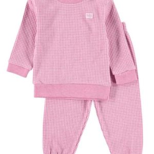 Feetje meisjes pyjama wafel donker roze