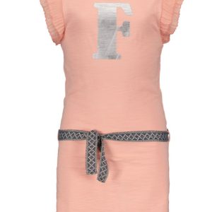 Like Flo jersey dress lace sleeves coral F 802-5822-267 104-164